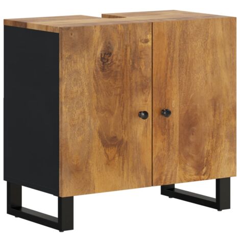 Mueble de lavabo madera mango y madera ingeniería 80x33x46 cm  