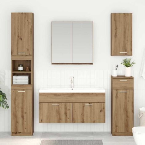 Mueble de lavabo Roble artesanal Madera de ingeniería