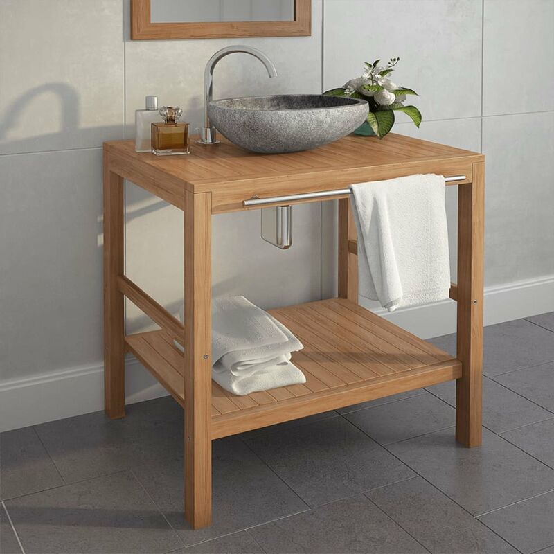 

Mueble de lavabo tocador madera teca maciza 74x45x75 cm