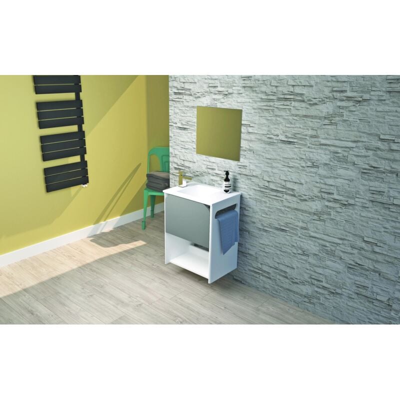 

Mueble de lavamanos suspendido LORY Dimensiones : 67x 52 x 39 cm - BLANCO