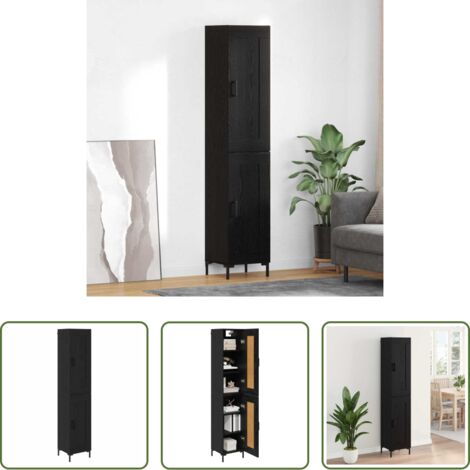 Mueble de madera -  Alacena Roble Negro 34,5 x 34 x 180 cm Madera contrachapada
