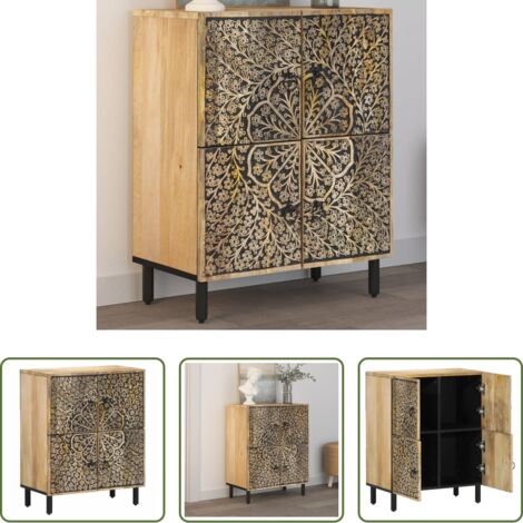 Mueble de madera -  Armario auxiliar madera maciza de mango 60x33x75 cm