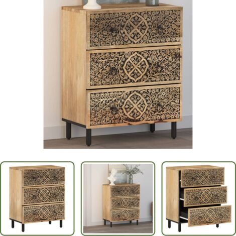 Mueble de madera -  Armario auxiliar madera maciza de mango 60x33x75 cm