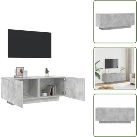 Mueble de madera contrachapada - vidaXL Mueble para TV contrachapada gris hormigón 100x35x40 cm - Mueble gris hormigón