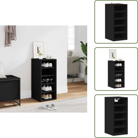 Mueble de madera contrachapada - vidaXL Mueble zapatero de madera contrachapada negro 31,5x35x70 cm - Mueble para dormitorio