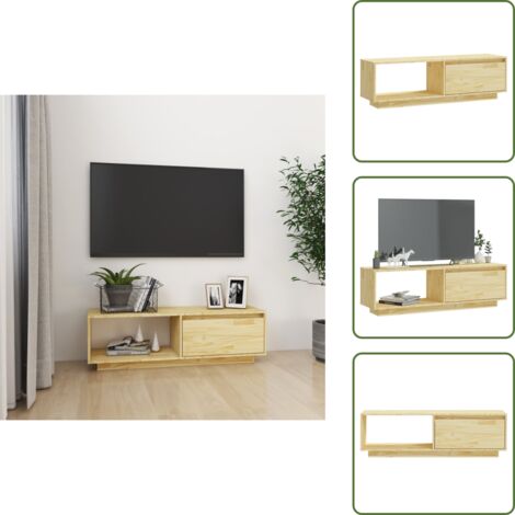 Mueble de madera maciza - vidaXL Mueble de TV de madera maciza de pino 110x30x33,5 cm - Armario HiFi