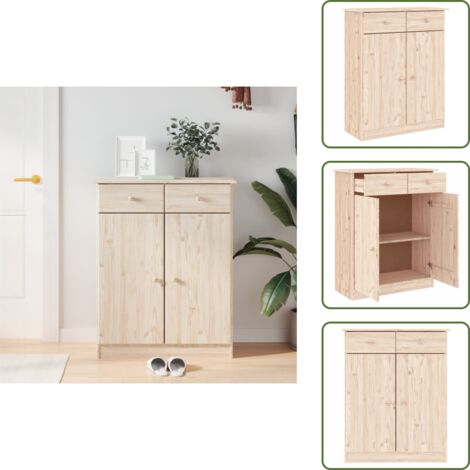 Mueble de madera maciza - vidaXL Mueble zapatero ALTA madera maciza de pino 77x35x96 cm - Organizador de zapatos