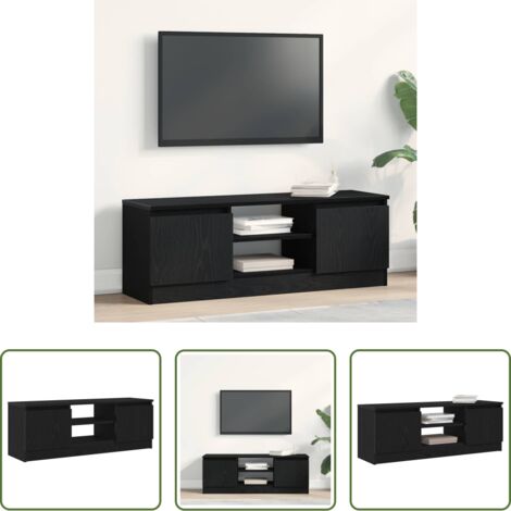 Mueble de madera -  Mueble de TV de madera de roble negro 102x30x36 cm