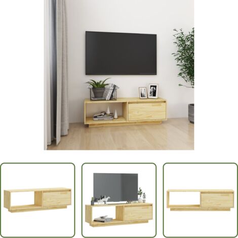 Mueble de madera -  Mueble de TV de madera maciza de pino 110x30x33,5 cm