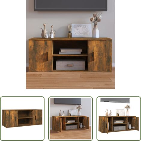 Mueble de madera -  Mueble para TV madera contrachapada roble ahumado 100x35x40 cm