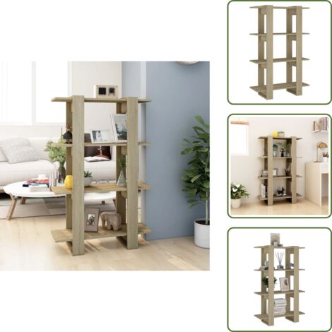 Mueble de madera - vidaXL Estantería/divisor espacios color roble Sonoma 80x30x123,5 cm - Estantería robusta