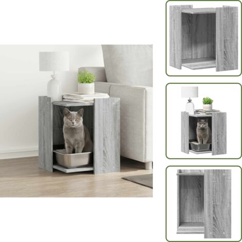 Mueble de madera - vidaXL Mueble arenero para gatos madera gris Sonoma 42x42x51 cm - Arenero para gatos