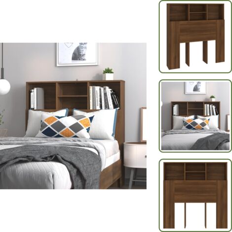 Mueble de madera - vidaXL Mueble cabecero marrón roble 100x19x103,5 cm - Almacenamiento en dormitorio