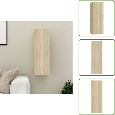 Mueble de madera - vidaXL Mueble de TV madera contrachapada color roble 30,5x30x90 cm - Armario de roble