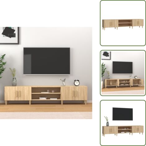 Mueble de madera - vidaXL Mueble de TV roble Sonoma 180x31,5x40 cm madera de ingeniería - Mueble de roble