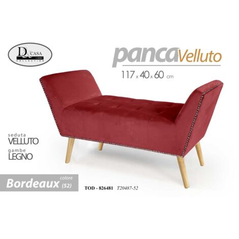 Mueble de noche burdeos banco cm 117 x 40 x 60 h