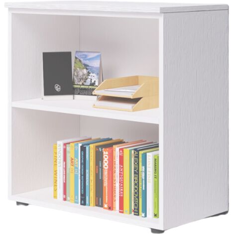 Mueble de oficina de dos compartimentos con encimera, color Blanco, H87x90x45cm