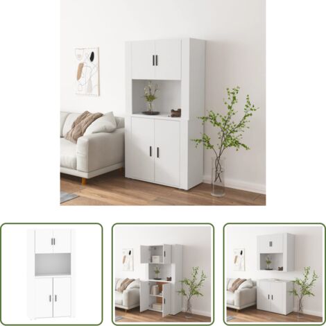Mueble de pared -  Aparador alto madera contrachapada blanco