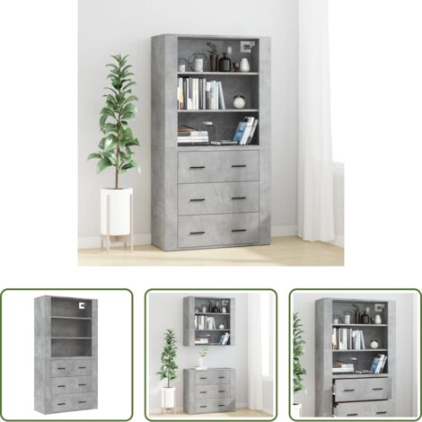 Mueble de pared -  Aparador alto madera contrachapada gris hormigón