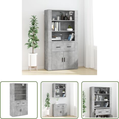 Mueble de pared -  Aparador alto madera contrachapada gris hormigón