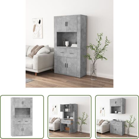 Mueble de pared -  Aparador alto madera contrachapada gris hormigón