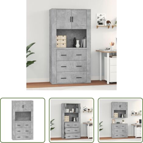 Mueble de pared -  Aparador alto madera contrachapada gris hormigón