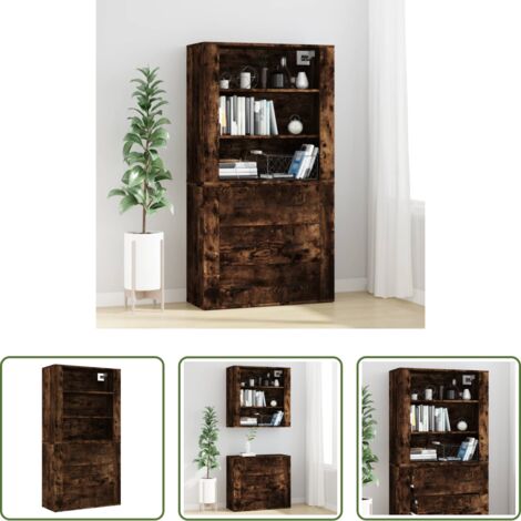 Mueble de pared -  Aparador alto madera contrachapada roble ahumado