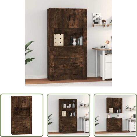 Mueble de pared -  Aparador alto madera contrachapada roble ahumado