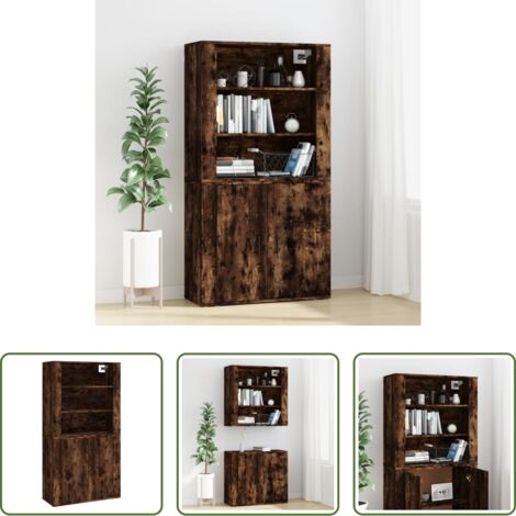 Mueble de pared -  Aparador alto madera contrachapada roble ahumado
