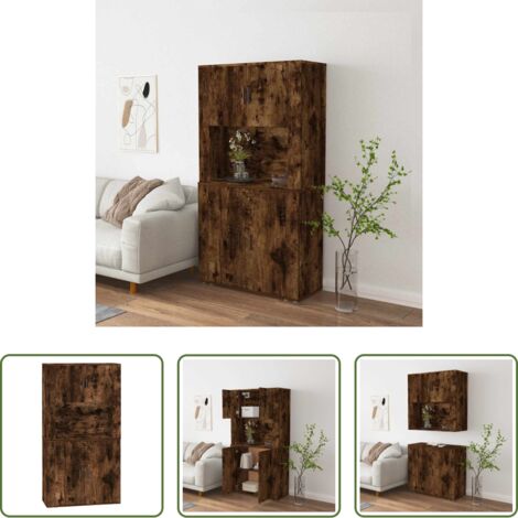 Mueble de pared -  Aparador alto madera contrachapada roble ahumado