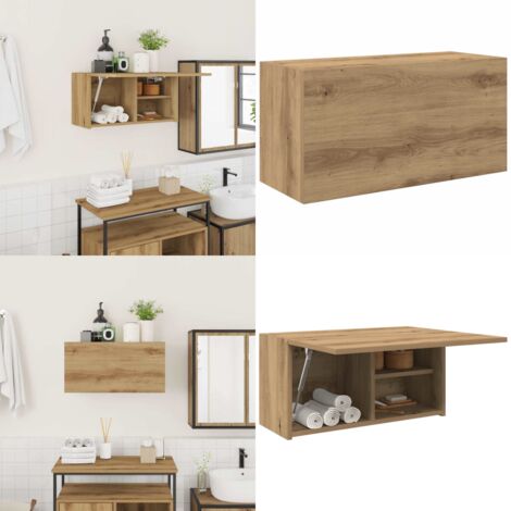 Mueble de pared baño madera ingeniería roble artisan 60x25x30cm - Muebles de baño - Muebles de pared