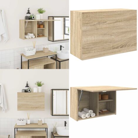 Mueble de pared baño madera ingeniería roble Sonoma 60x25x40 cm - Muebles de baño - Armario de pared