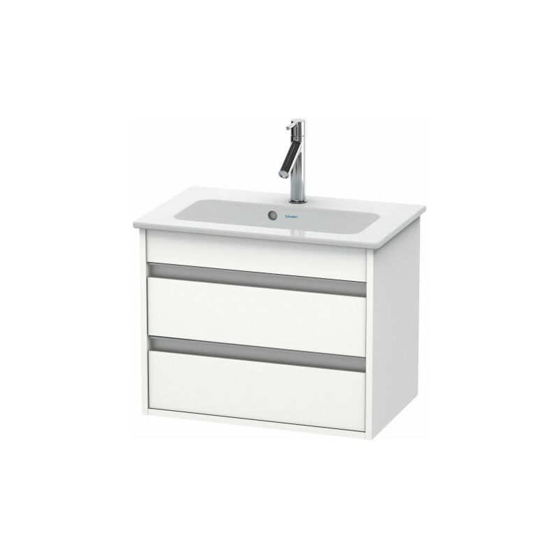 

Duravit Ag - Mueble de pared Compact 6452, 2 cajones, con sifón y delantal, 600mm, para ME by Starck 234263, Color (frente/cuerpo): Blanco Mate