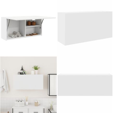 Mueble de pared de baño madera ingeniería blanco 80x25x40 cm - Muebles de baño - Muebles de pared