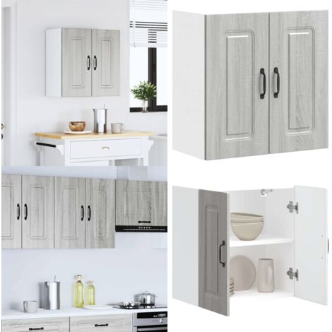 Mueble de pared de cocina Kalmar madera ingeniería sonoma gris - Almacenamiento - Cocina