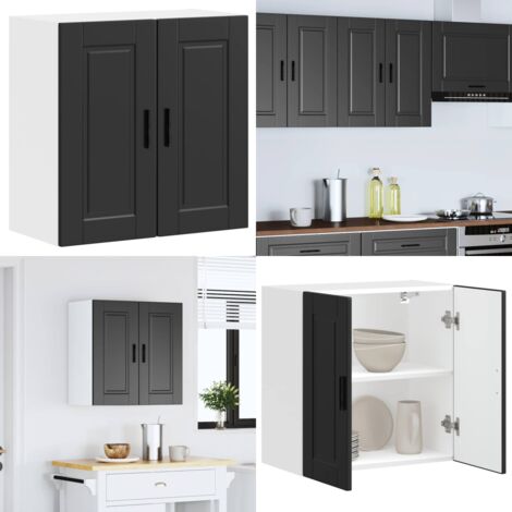 Mueble de pared de cocina Porto madera contrachapada negra - Gabinete de pared - Almacenamiento