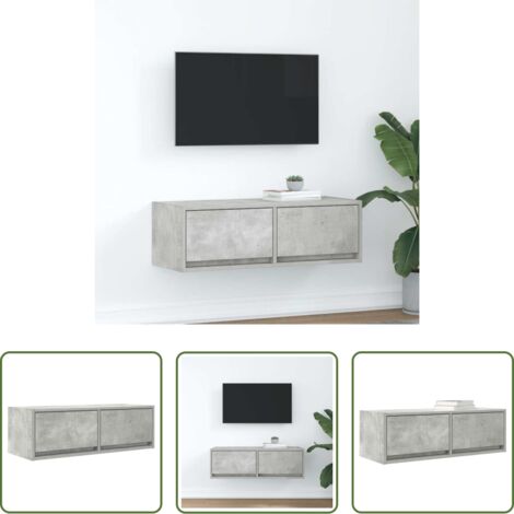 Mueble de pared -  Mueble de TV de madera de ingeniería gris hormigón 80x31x25,5cm