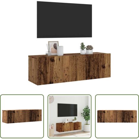Mueble de pared -  Mueble de TV de pared madera ingeniería envejecida 100x30x30 cm