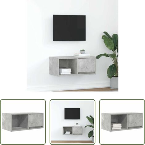 Mueble de pared -  Mueble de TV madera de ingeniería gris hormigón 60x31x25,5 cm
