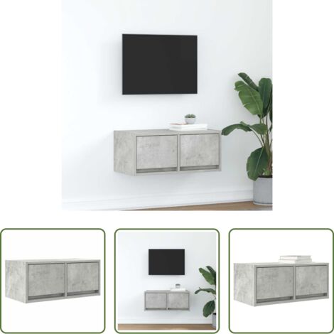 Mueble de pared -  Mueble de TV madera de ingeniería gris hormigón 60x31x25,5 cm