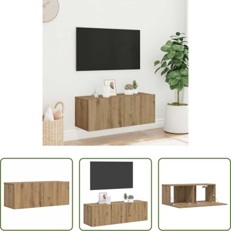 Mueble de pared -  Mueble TV de pared madera ingeniería roble artisan 80x30x30 cm