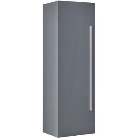 Mueble de pared para baño MDF gris 132 x 40 cm con 4 estantes Mataro
