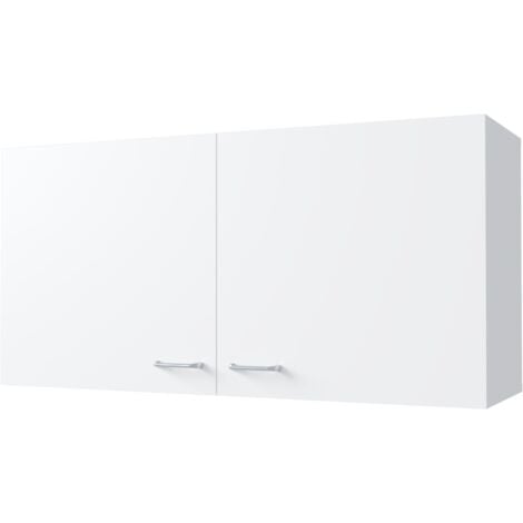 Mueble de pared para cocina Napoles en melamina con 2 puertas y amplio espacio para almacenamiento , Blanco , 49 cm X 100 cm X 32 cm