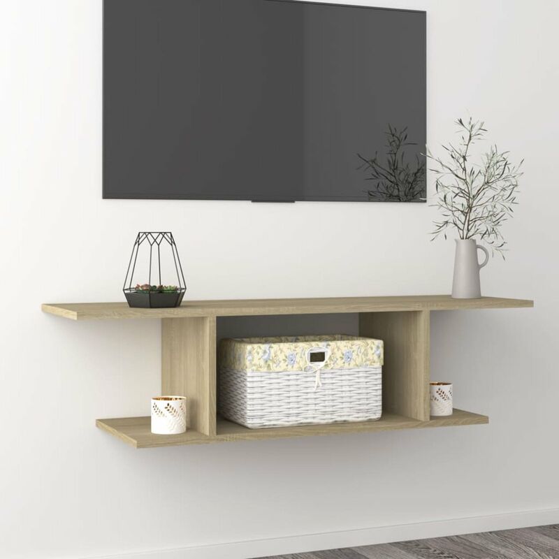 

Mueble de pared para TV color roble Sonoma 103x30x26,5 cm