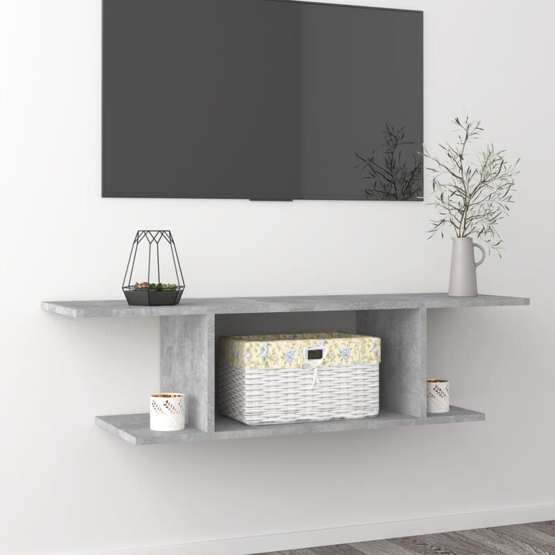 

Mueble de pared para TV gris hormigón 103x30x26,5 cm