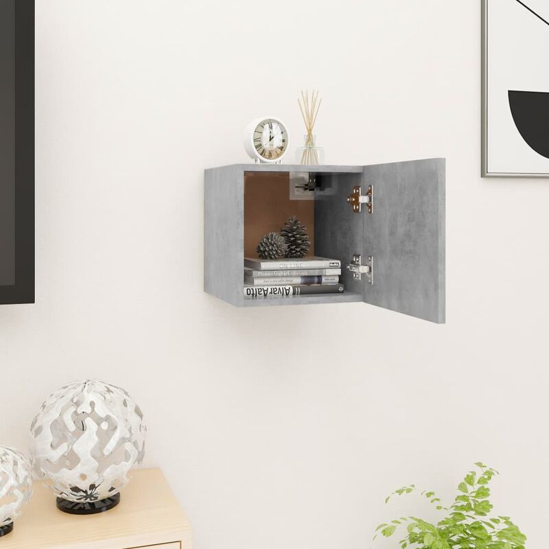 

Mueble de pared para TV gris hormigón 30,5x30x30 cm