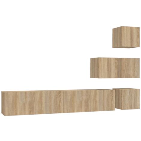 Mueble de pared para TV madera contrachapada color roble sonoma vidaXL