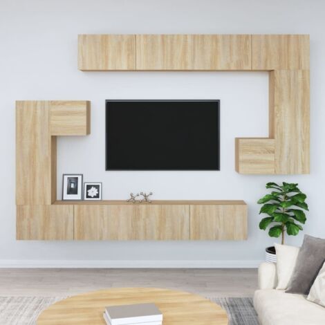 Mueble de pared para TV madera contrachapada color roble sonoma vidaXL