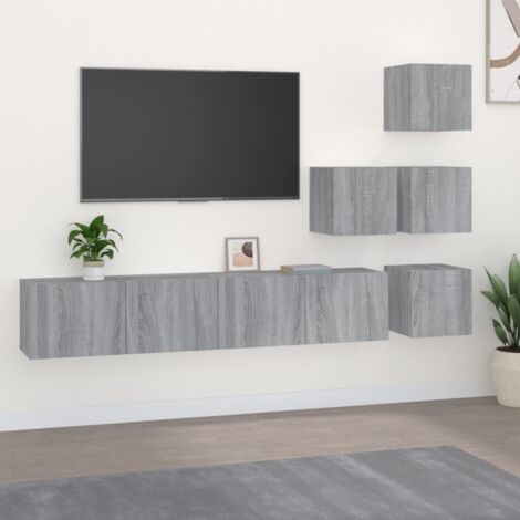 Mueble de pared para TV madera contrachapada gris sonoma vidaXL