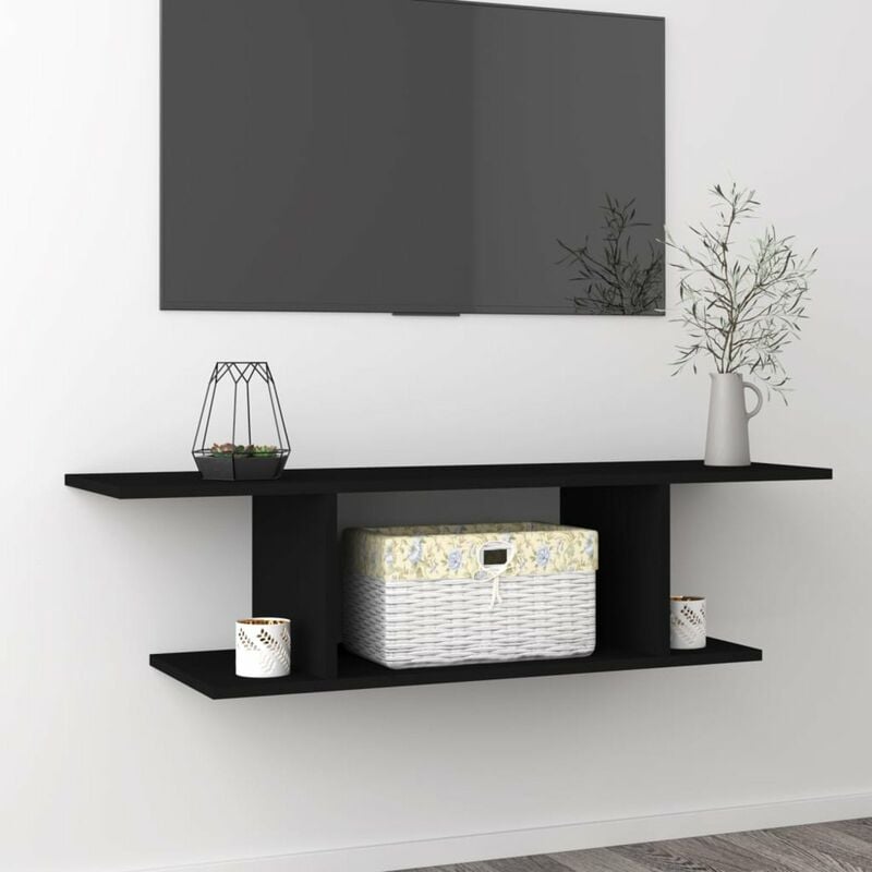 

Mueble de pared para TV negro 103x30x26,5 cm